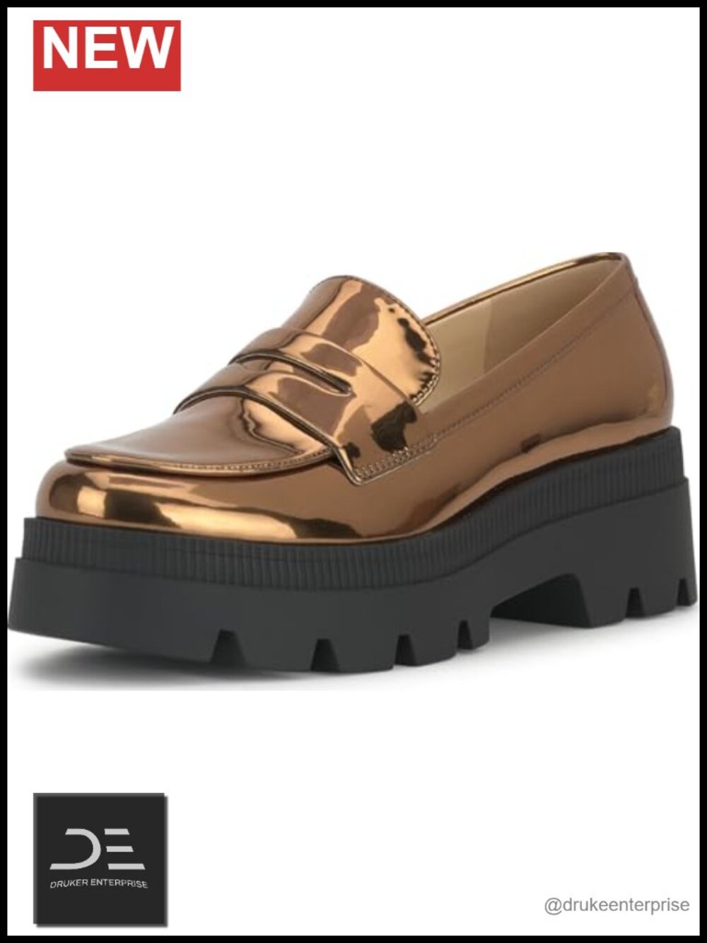 Faux Leather Platform Loafer Women's 2" Heel